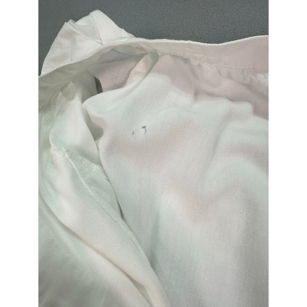 Free People Charlie White Cotton V Neck Maxi Dress Tie Waist Pockets Size Medium - Picture 11 of 11